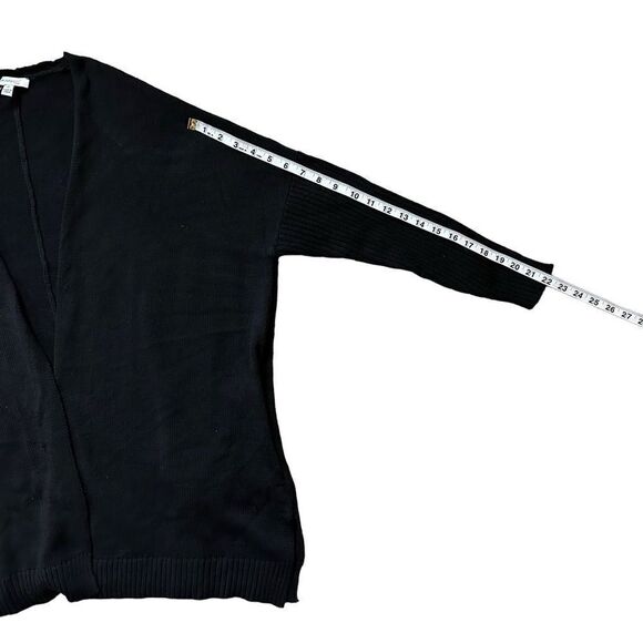 Skinnygirl Sundazed Open Front Oversized Cardigan w/ Pockets Black Sz Medium - Picture 11 of 13